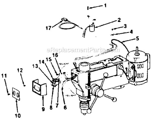 Key Switch Assembly Diagram and Parts List for 113213873  Craftsman Drill Press