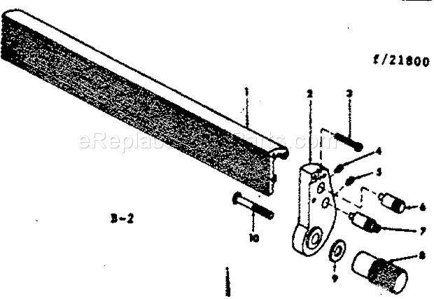 Jointer Fence Assembly Diagram and Parts List for 11321800  Craftsman Planer Jointer