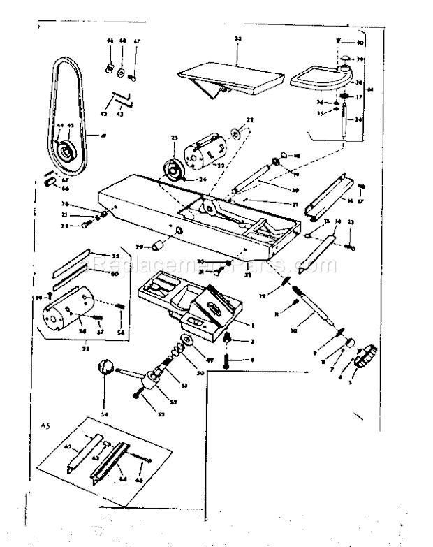 Unit Diagram and Parts List for 11321841  Craftsman Planer Jointer
