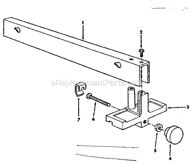 Rip Fence Assembly 62937 Diagram and Parts List for 113221611  Craftsman Table Saw
