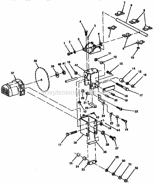 Figure 3 Diagram and Parts List for 113221741  Craftsman Table Saw
