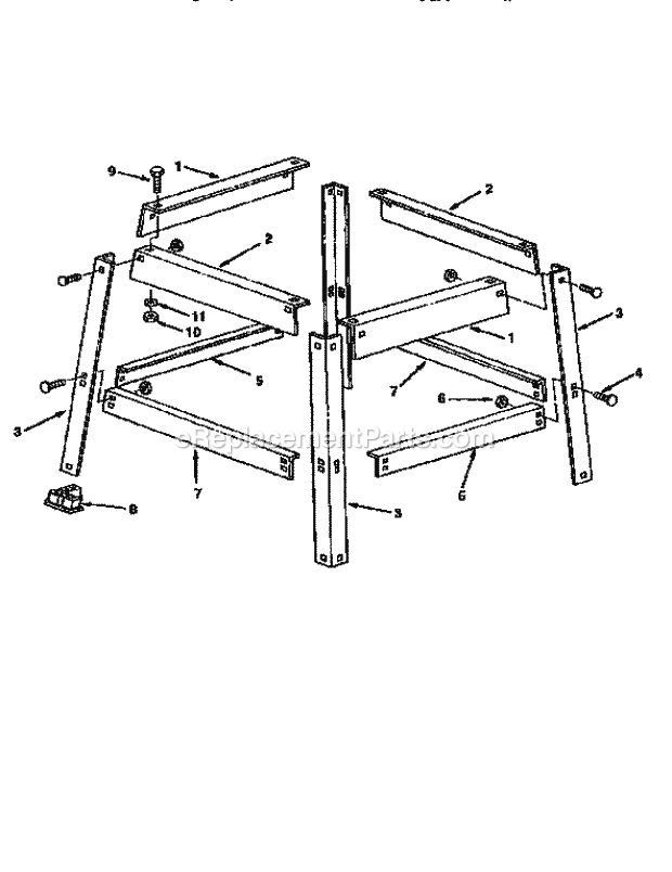 Figure 7 Diagram and Parts List for 113221770  Craftsman Table Saw