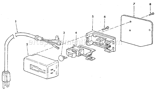 Figure 4 - On/Off Power O Diagram and Parts List for 113225933  Craftsman Sander Polisher