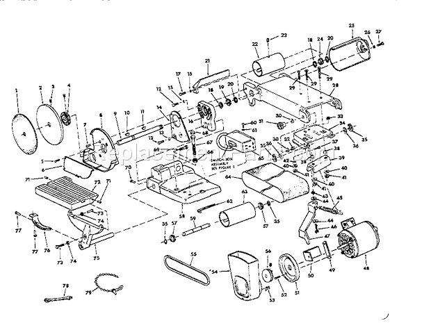Page B Diagram and Parts List for 113225941  Craftsman Belt or Drum Sander