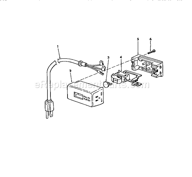 On / Off Power Outlet Diagram and Parts List for 113225941  Craftsman Belt or Drum Sander