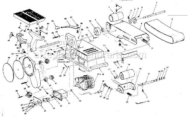 Unit Diagram and Parts List for 113226423  Craftsman Belt or Drum Sander