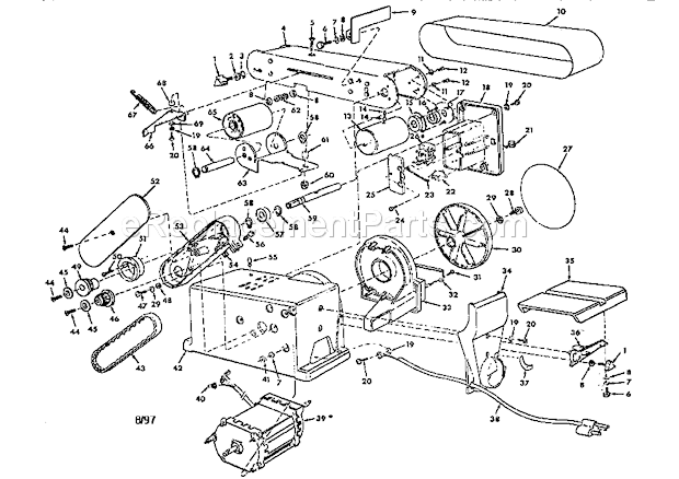 Belt And Disc Sander Diagram and Parts List for 113226432  Craftsman Belt or Drum Sander