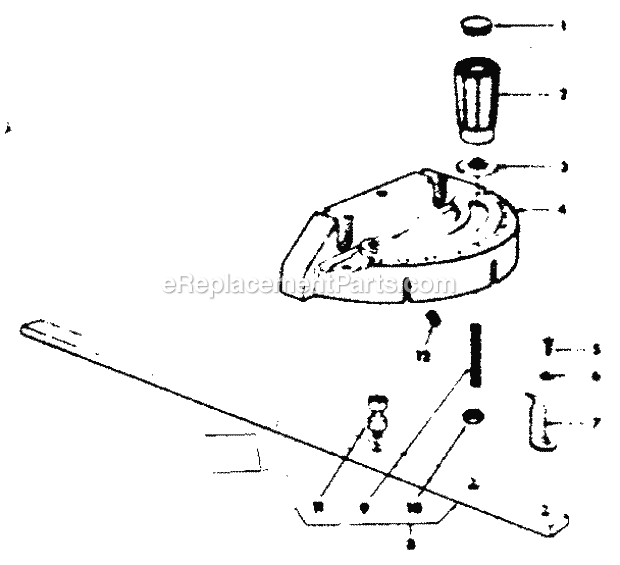 Miter Gauge Assembly Diagram and Parts List for 113226640  Craftsman Table Saw