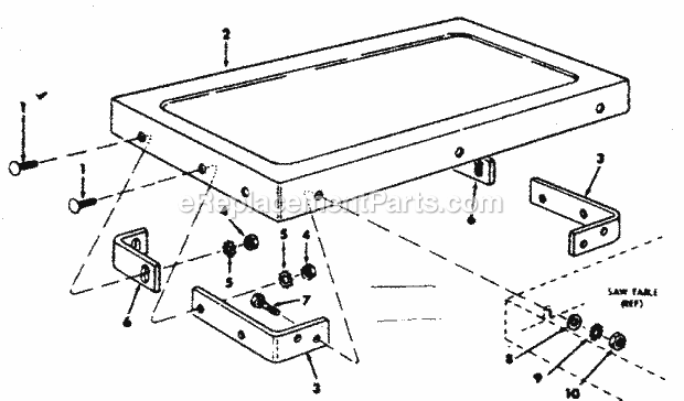 Table Extension Diagram and Parts List for 113226640  Craftsman Table Saw