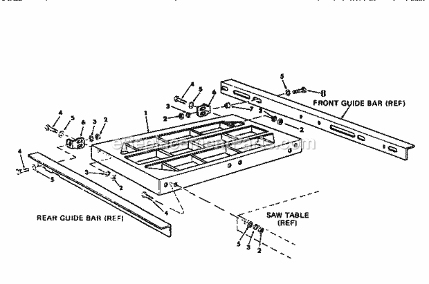Table Extensions Diagram and Parts List for 113226880  Craftsman Table Saw