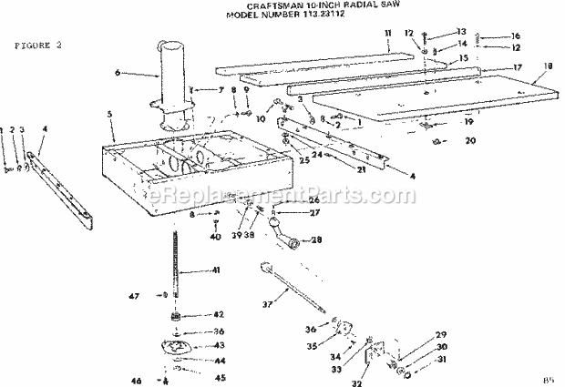 Rip Fence And Base Assemb... Diagram and Parts List for 11323112  Craftsman Chop Saw