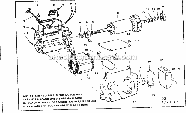 Guard Assembly Diagram and Parts List for 11323112  Craftsman Chop Saw