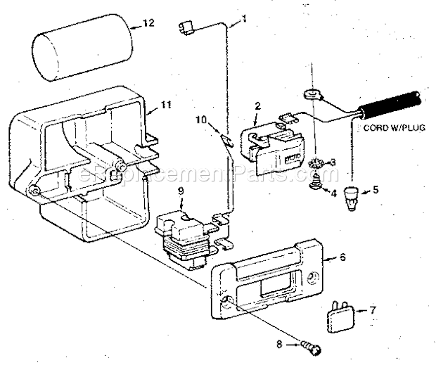 Figure 5 - Switch Assembl... Diagram and Parts List for 113232200  Craftsman Planer Jointer