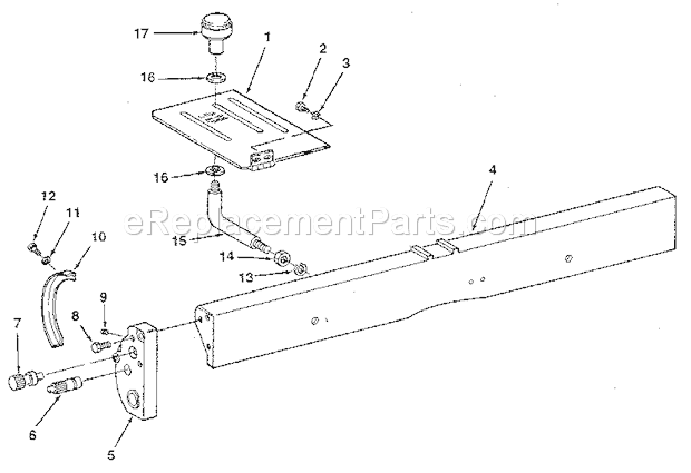 Figure 2 - Fence Assembly Diagram and Parts List for 113232210  Craftsman Planer Jointer