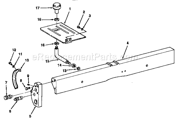 Fence Assembly Diagram and Parts List for 113232211  Craftsman Planer Jointer