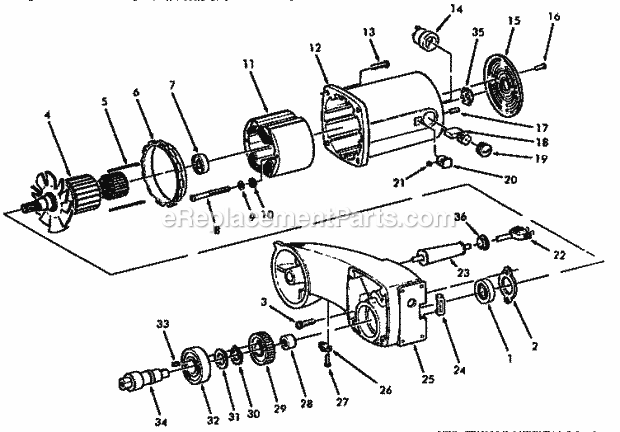 Motor And Parts Arm Assembly Diagram and Parts List for 113234601  Craftsman Miter Saw