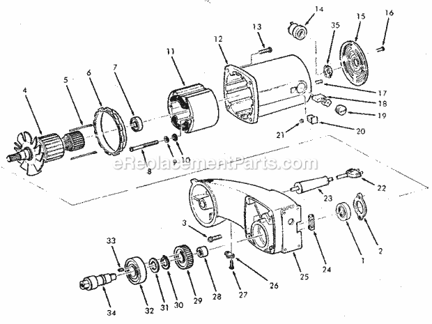 Motor And Arm Diagram and Parts List for 113234631  Craftsman Miter Saw