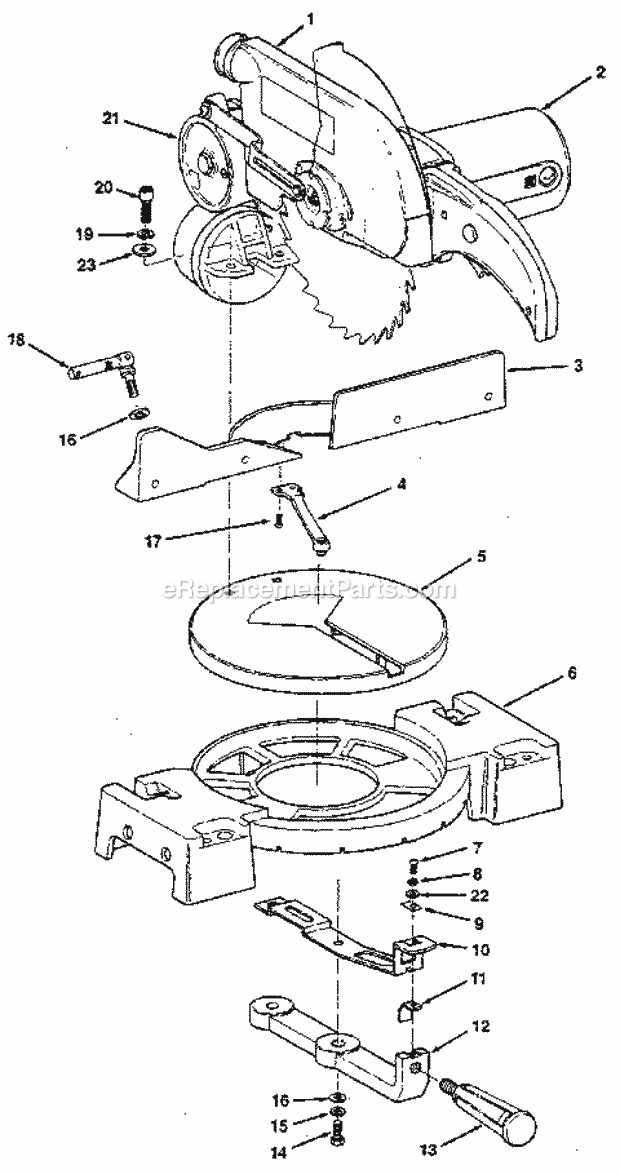 Page A Diagram and Parts List for 113234633  Craftsman Miter Saw
