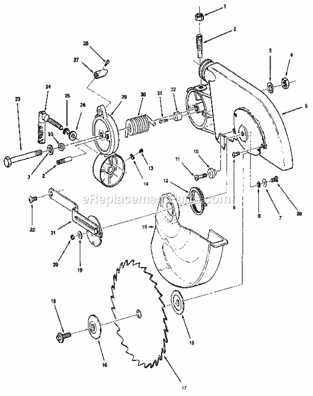 Figure 2 Diagram and Parts List for 113234680  Craftsman Miter Saw