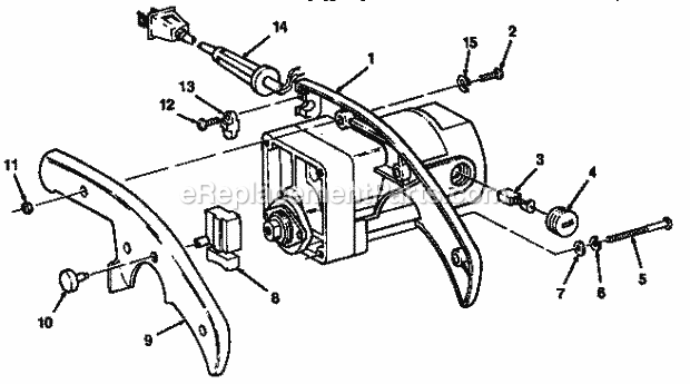 Motor & Gearbox Assembly Diagram and Parts List for 113234681  Craftsman Miter Saw