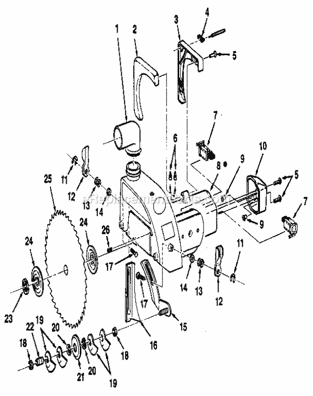 Figure 4 Diagram and Parts List for 113234701  Craftsman Chop Saw