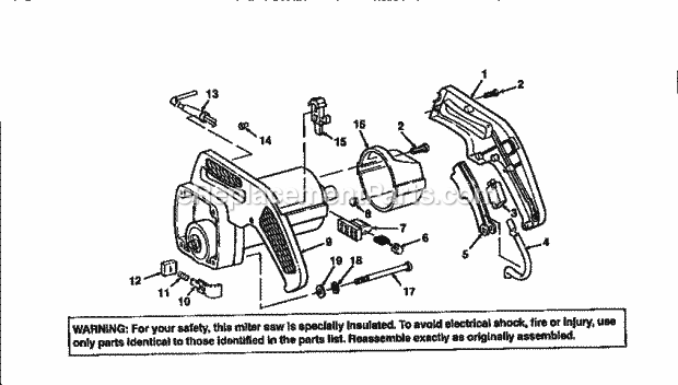 Page B Diagram and Parts List for 113235230  Craftsman Miter Saw