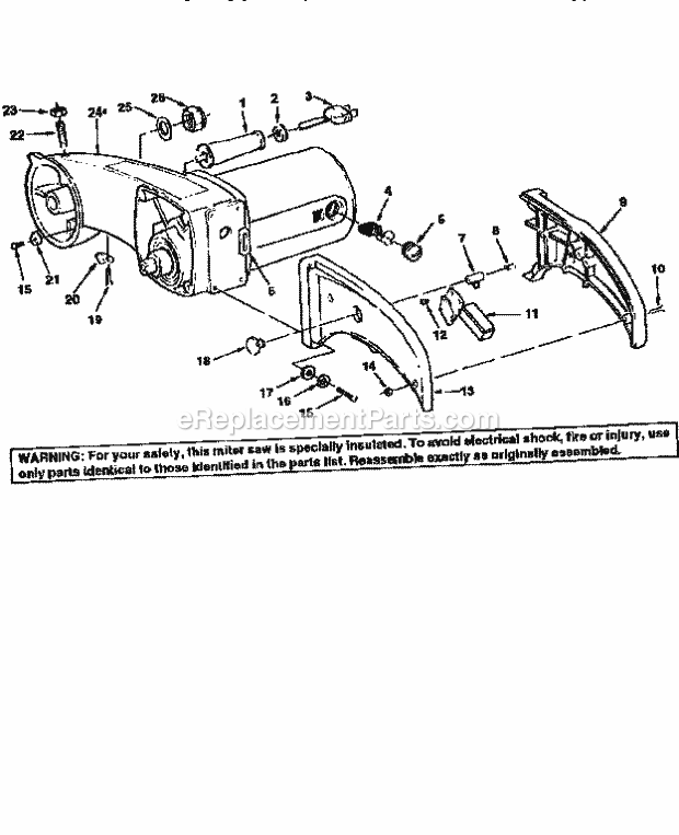 Figure 2-Arm And Motor As... Diagram and Parts List for 113235330  Craftsman Miter Saw