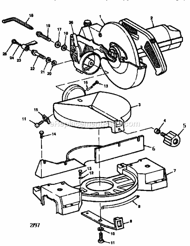 Page A Diagram and Parts List for 113235440  Craftsman Miter Saw