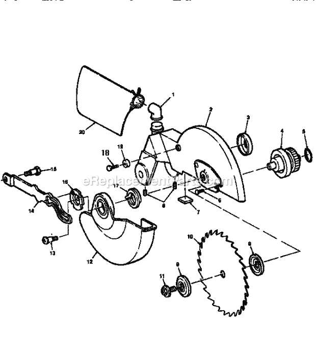 Page D Diagram and Parts List for 113235440  Craftsman Miter Saw