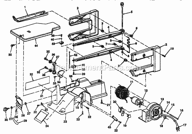 Unit Diagram and Parts List for 113235501  Craftsman Scroll Saw