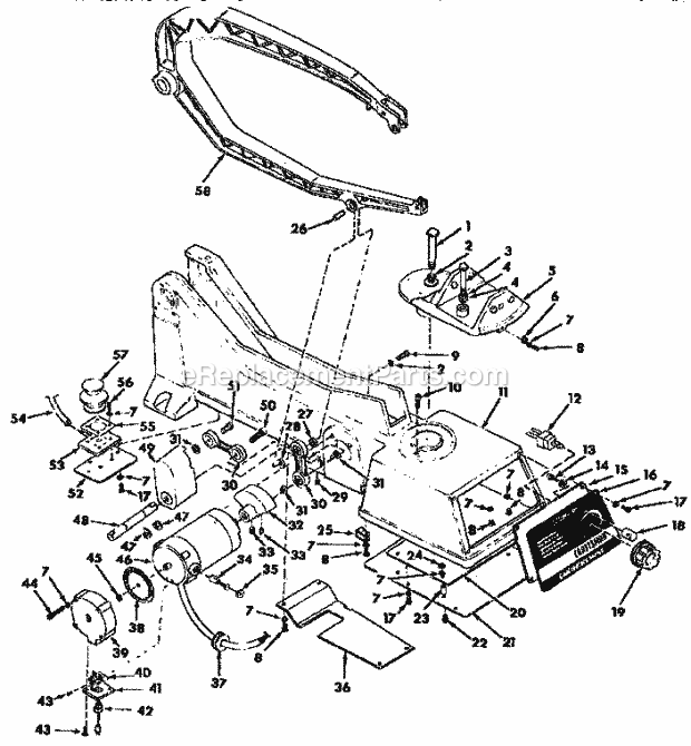 Base Assembly Diagram and Parts List for 113236400  Craftsman Scroll Saw