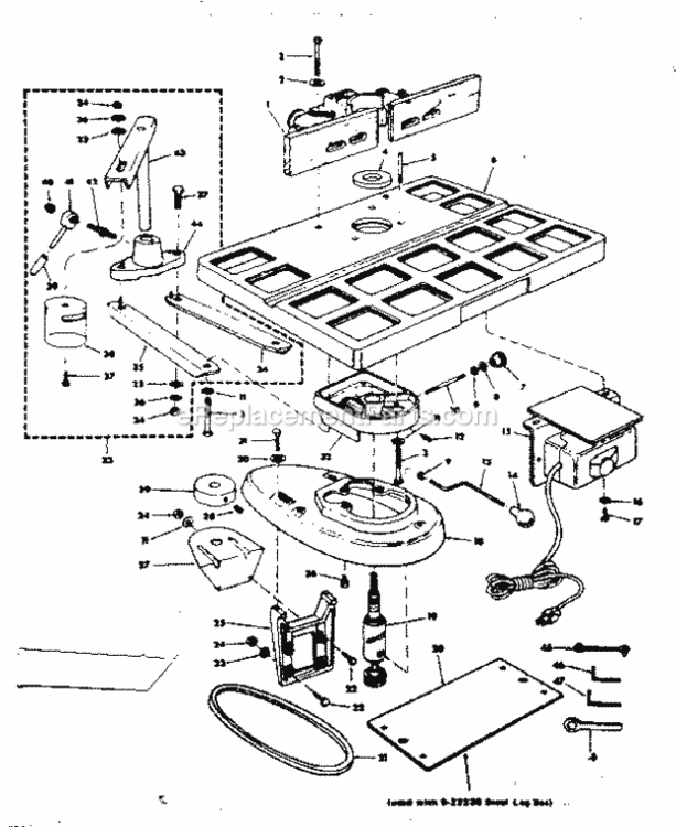 Page A Diagram and Parts List for 113239201  Craftsman Planer Jointer