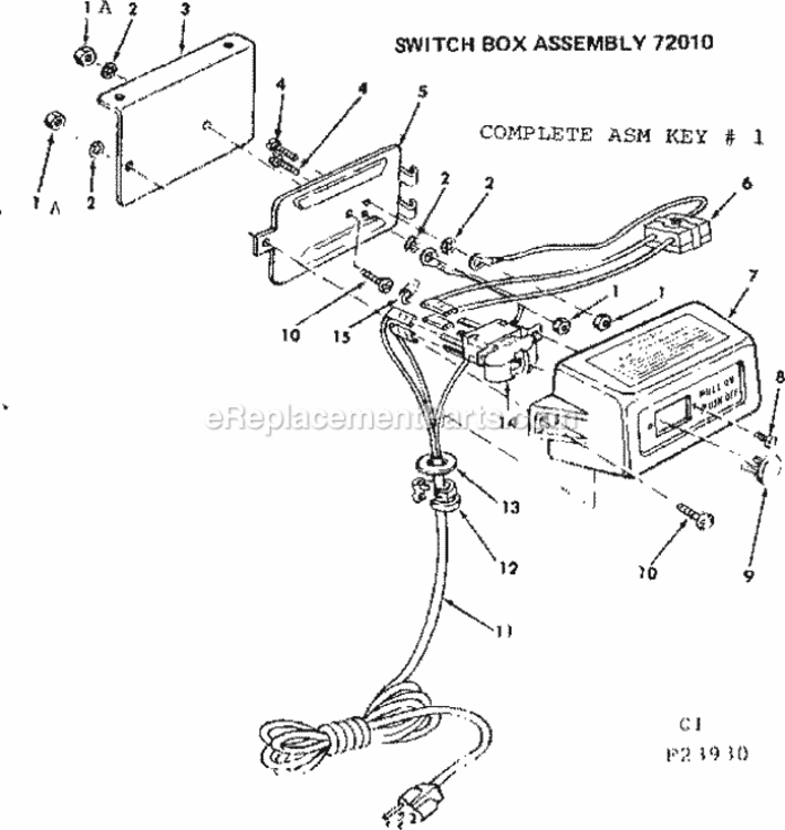 Page C Diagram and Parts List for 11323930  Craftsman Planer Jointer
