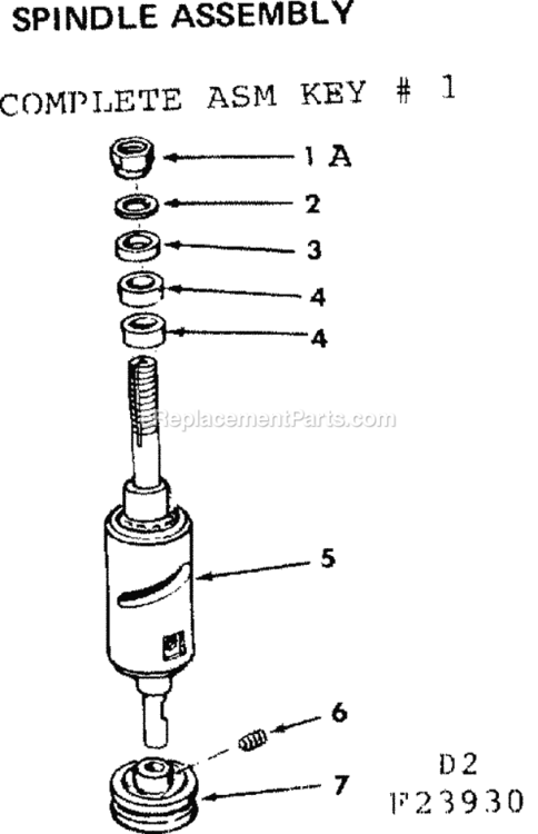 Page D Diagram and Parts List for 11323930  Craftsman Planer Jointer