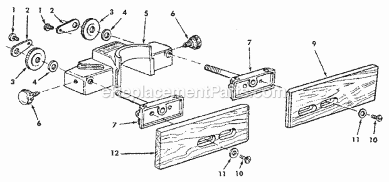 Page B Diagram and Parts List for 113239392  Craftsman Planer Jointer