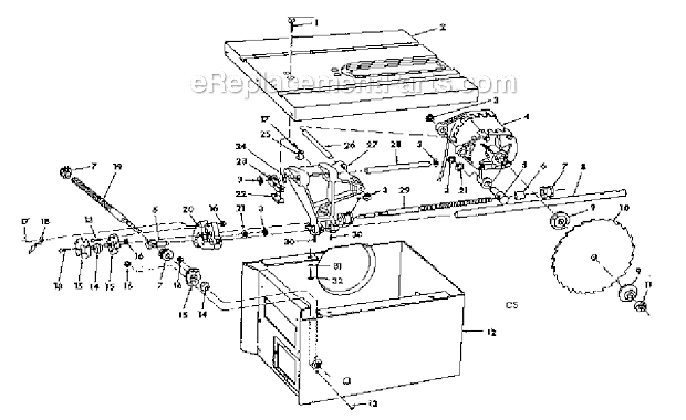 Motor_And_Control_Box_Assmbly Diagram and Parts List for 113240421  Craftsman Table Saw