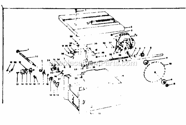 Motor and Control Box Assembly Diagram and Parts List for 11324140  Craftsman Table Saw