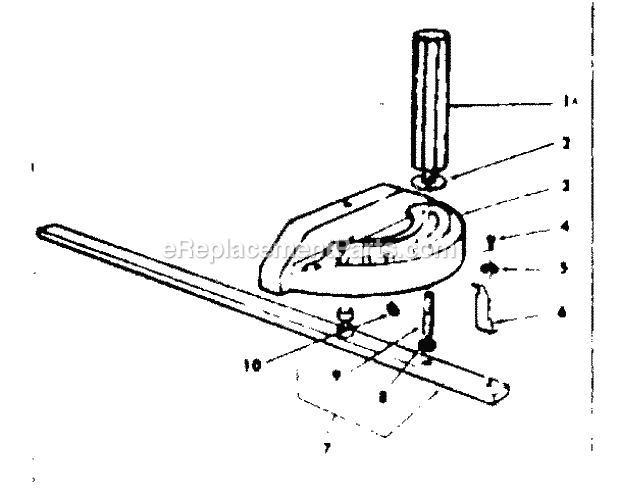Miter Gage Assembly 62070 Diagram and Parts List for 11324140  Craftsman Table Saw