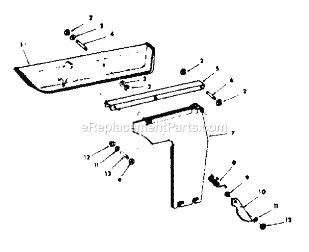 Blade Guard Assembly Diagram and Parts List for 11324140  Craftsman Table Saw