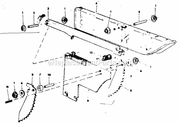 Guard Assembly Diagram and Parts List for 113241680  Craftsman Table Saw