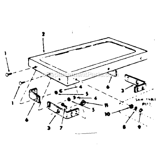 Table Extension 62589 Diagram and Parts List for 113241680  Craftsman Table Saw