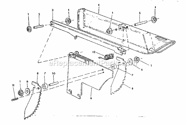 Guard Assembly Diagram and Parts List for 113241690  Craftsman Table Saw