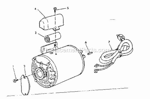 62860 Motor Diagram and Parts List for 113241690  Craftsman Table Saw