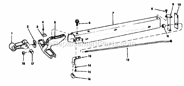 Rip Fence Assembly 62952 Diagram and Parts List for 113241691  Craftsman Table Saw