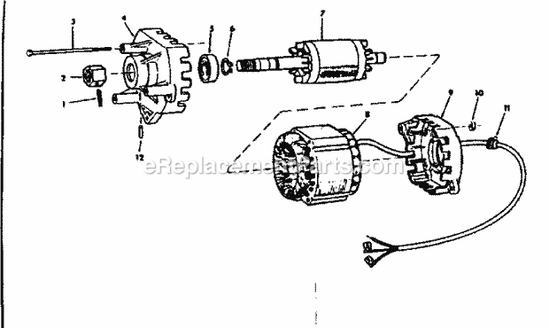9-Inch Direct Drive Table Diagram and Parts List for 113241730  Craftsman Table Saw