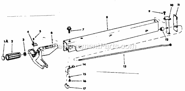 62782 Fence Assembly Diagram and Parts List for 113242701  Craftsman Table Saw