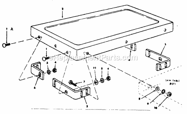 Table Extension Diagram and Parts List for 113242701  Craftsman Table Saw