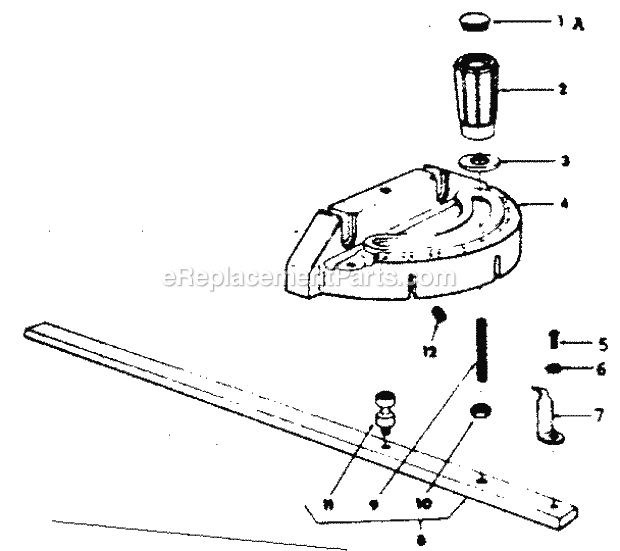 62694 Miter Gauge Assembly Diagram and Parts List for 113242730  Craftsman Table Saw