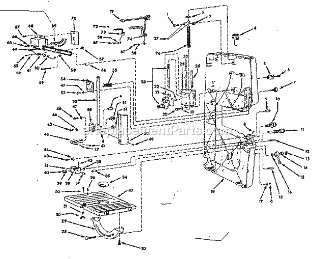 Frame Assembly Diagram and Parts List for 113243311  Craftsman Band Saw