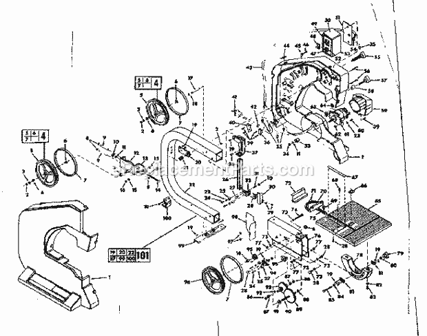 Unit Diagram and Parts List for 113244200  Craftsman Band Saw